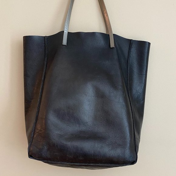 Brooklyn Industries Black Leather Tote Purse - Picture 5 of 11